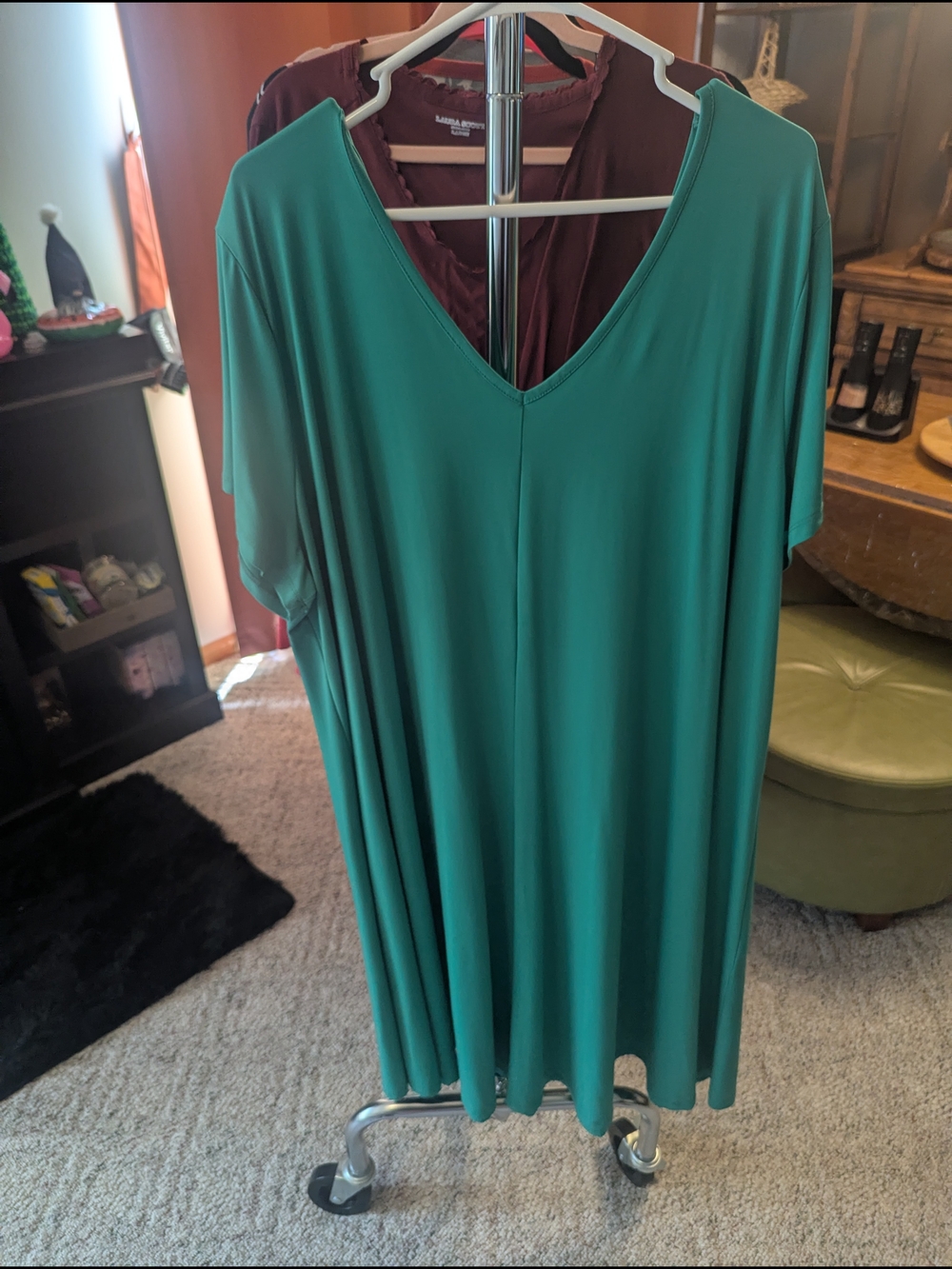 ⚡Roaman's Green V-Neck Dress 26/28 2x